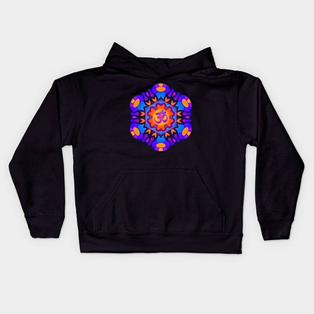 Om Mandala Kids Hoodie by ddtk